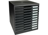 Exacompta 302414D Cassettiera Exacompta Modulo A4, 10 Cassetti, Nero