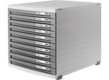 Cassettiera Han Contur, 10 Cassetti, Rivestimento: Grigio Chiaro
