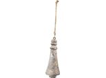 Ciondolo Natalizio Clayre & Eef Ø 6X16 Cm Legno Argentato