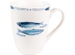 Tazza Clayre & Eef 330 Ml In Porcellana Bianca E Blu Pesci