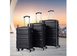 Flieks Set Di 3 Valigie Da Viaggio A Guscio Duro Con Chiusura Tsa E Ruote Piroettanti M+L+Xl, Set Di Valigie Da Viaggio Con Ruote