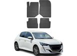 2019-2025 Peugeot 208 Tappetini Tpe Nero 4 Pz