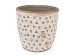 Vaso Da Fiori Clayre & Eef Ø 16X16 Cm Beige Nero Ceramica Cuori