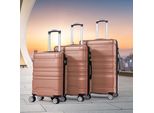 Flieks Set Di 3 Valigie Da Viaggio A Guscio Duro Con Chiusura Tsa E Ruote Piroettanti M+L+Xl, Set Di Valigie Da Viaggio Con Ruote