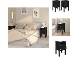 Vidaxl Comodini 2 Pezzi Neri 40X35X61,5 Cm In Legno Di Pino Massiccio - Comodini