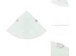 Vidaxl Mensola Ad Angolo Con Staffe Cromate In Vetro Bianco 25 X 25 Cm - Mensole A Muro
