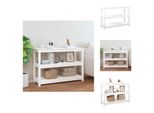 Vidaxl Tavolino Bianco 110X40X74 Cm In Legno Di Pino Massiccio - Tavolini