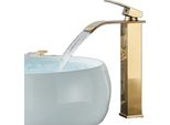 Miscelatore Per Lavabo, Design A Cascata, Nero Opaco