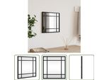 The Living Store Specchio Da Parete Nero 30X30 Cm Quadrato In Ferro