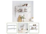 The Living Store Mensole A Muro 2 Pz. 75X40 Cm Acciaio Inox Argento
