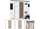 The Living Store Tenda A Mosca Beige E Marrone Scuro 56X185 Cm In Ciniglia