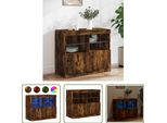 The Living Store Credenza Con Luci Led Rovere Fumé 81X37X67 Cm