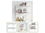 The Living Store Mensole A Muro 2 Pz. 50X40 Cm Acciaio Inox Argento