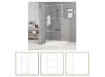 The Living Store Schermo Doccia Per Cabina Doccia Silver 100X195 Cm Esg Vetro Chiaro