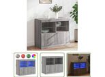 The Living Store Credenza Con Luci Led Grigio Sonoma 81X37X67 Cm