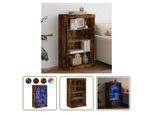 Credenza The Living Store Con Luci Led Rovere Fumé 60,5X37X100 Cm