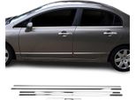 Modanature Per Finestre Per Honda Civic 2006-2011 In Acciaio Inox Cromato 6 Pezzi