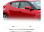 Modanature Per Finestre Per Hyundai Veloster 2011-2019 In Acciaio Inox Cromato 4Pcs
