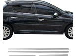 Modanature Per Finestre Per Peugeot 207 Hatchback 5 Porte 2006-2012 Cromo 4Pcs