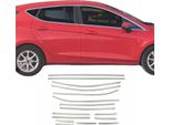 Modanature Per Finestre Per Ford Fiesta 2017-2021 In Acciaio Inox Cromato 16Pcs