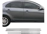 Modanature Per Finestre Per Mitsubishi Lancer 2008-2017 In Acciaio Inox Cromo 4Pcs