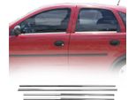 Modanature Per Finestrini Per Opel Corsa C 2000-2006 In Acciaio Inox Cromato 4 Pz