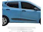 Modanature Per Finestre Per Hyundai I10 2011-2013 In Acciaio Inox Cromato 6Pcs
