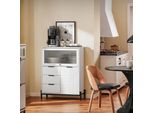 Sobuy FSB94-W Credenza Armadio Da Cucina Cassettiera Armadio Da Corridoio Buffet Cassettiera Da Cucina Armadio Portaoggetti Bianco Wht Circa 86X108X40Cm