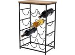 Portabottiglie Koopman Per 12 Bottiglie, Metallo/Legno, 40X26X60 Cm, Marrone