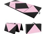 Costway Tappetino Pieghevole Morbido, 240 X 117 Cm Tappetino Da Palestra Portatile, Tappetino Da Yoga Tappetino Da Palestra Pieghevole Tappetino Da Fitness, Rosa