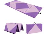 Costway Tappetino Pieghevole Morbido, 240 X 120 Cm Tappetino Da Palestra Portatile, Tappetino Yoga Tappetino Da Palestra Pieghevole Tappetino Fitness, Viola