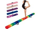 Costway Trave D'equilibrio Per Bambini Da 240 Cm, Trave D'equilibrio Pieghevole, Trave Da Ginnastica Con Maniglia Di Trasporto E Base Antiscivolo, Trave D'equilibrio Da Ginnastica, Rainbow