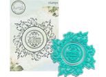 Timbro - Cornice "Foglie"" Rotonda + Iscrizione - Agateria, 7822959"