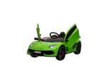 Es-Toys Kinder Elektroauto Lamborghini Aventador Svj, Kunstledersitz, Eva-Reifen GrüN