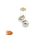 LED Hängelampe Gold, 3 Glas Kugeln, 20 - 25 - 30 cm, VARUS