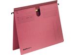 50 Cartelle Sospese Leitz Serie 1814 In Cartone Rosso Din A4