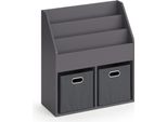 Vicco Libreria Bambini Luigi, 72 X 79 Cm Con 2 Scatole Pieghevoli Opt.1, Grigio