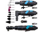 Set Di Utensili Ad Aria Compressa Stix: Smerigliatrice A Bastone, Smerigliatrice Angolare, Avvitatore A Cricchetto + Set Di Accessori