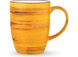 Wilmax Tazze In Porcellana 460 Ml Giallo Con Manico, Set Di 6, A Spirale, WL-669437/A6