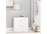 The Living Store Comodini 2 Pz. Bianco 40X30X40 Cm Materiale A Base Di Legno