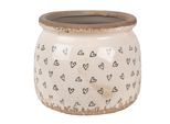 Vaso Da Fiori Clayre & Eef Ø 16X13 Cm Beige Nero Ceramica Cuori