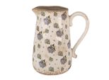 Brocca Decorativa Clayre & Eef 21X15X23 Cm Beige Blue Ceramic Flowers