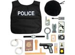 Umu® Costume Da Poliziotto Per Bambini In Legno 17 Pezzi - Giocattolo Per Bambini Di 2, 3, 4, 5 Anni