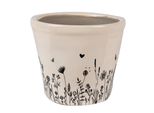 Vaso Da Fiori Clayre & Eef Ø 12X11 Cm Fiori In Vetroceramica Nera Beige