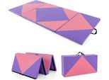Costway Tappetino Morbido Pieghevole, Tappetino Da Ginnastica Portatile, Tappetino Da Yoga, Tappetino Da Palestra 240 X 120 X 5 Cm Viola