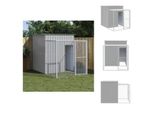 Vidaxl Gabbia Per Polli Con Corridoio Grigio Chiaro 165X251X181 Cm Acciaio Zincato - Habitat E Recinti Per Piccoli Animali
