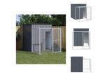Vidaxl Gabbia Per Polli Con Corridoio Antracite 165X251X181 Cm Acciaio Zincato - Habitat E Recinti Per Piccoli Animali