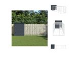 Vidaxl Gabbia Per Polli Con Corridoio Antracite 165X659X181 Cm Acciaio Zincato - Habitat E Recinti Per Piccoli Animali
