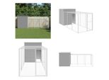 Vidaxl Gabbia Per Polli Con Corridoio Grigio Chiaro 165X455X181 Cm Acciaio Zincato - Gabbia Per Polli - Gabbia Per Polli - Pollaio - Pollaio