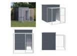 Vidaxl Gabbia Per Polli Con Corridoio Antracite 165X251X181 Cm Acciaio Zincato - Gabbia Per Polli - Gabbia Per Polli - Pollaio - Pollaio
